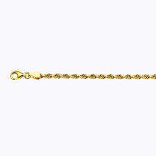 Load image into Gallery viewer, 10K 3MM YELLOW GOLD SOLID DC ROPE 16" CHAIN NECKLACE (AVAILABLE IN LENGTHS 7" - 30")