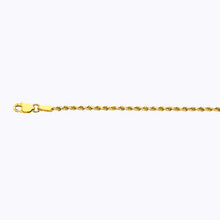 Load image into Gallery viewer, 10K 2MM YELLOW GOLD SOLID DC ROPE 24" CHAIN NECKLACE (AVAILABLE IN LENGTHS 7" - 30")