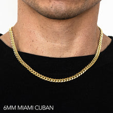 Load image into Gallery viewer, 10K 6MM YELLOW GOLD SOLID MIAMI CUBAN 26" CHAIN NECKLACE (AVAILABLE IN LENGTHS 7" - 30")