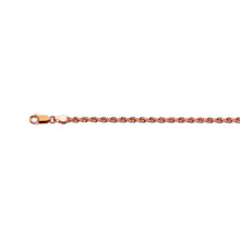Load image into Gallery viewer, 10K 3.5MM ROSE GOLD SOLID DC ROPE 26" CHAIN NECKLACE (AVAILABLE IN LENGTHS 7" - 30")
