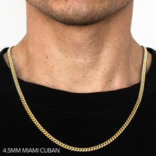 Load image into Gallery viewer, 14K 4.5MM YELLOW GOLD HOLLOW MIAMI CUBAN 22" CHAIN NECKLACE (AVAILABLE IN LENGTHS 7" - 30")