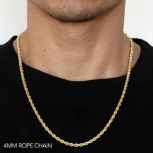 Load image into Gallery viewer, 14K 4MM YELLOW GOLD DC HOLLOW ROPE 26" CHAIN NECKLACE (AVAILABLE IN LENGTHS 7" - 30")