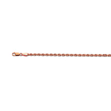 Load image into Gallery viewer, 10K 3MM ROSE GOLD SOLID DC ROPE 18" CHAIN NECKLACE (AVAILABLE IN LENGTHS 7" - 30")
