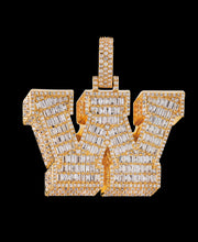 Load image into Gallery viewer, Diamond initial W Pendant