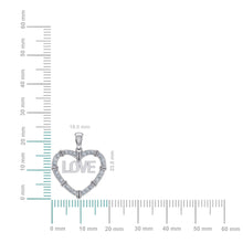 Load image into Gallery viewer, 10K White Gold Round Diamond Womens Love Heart Pendant 1/4 Cttw