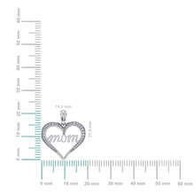 Load image into Gallery viewer, 10K White Gold Round Diamond Womens Mom Heart Pendant 1/8 Cttw