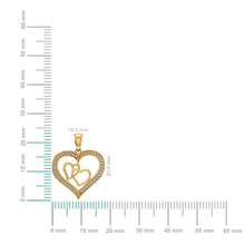 Load image into Gallery viewer, 10K Yellow Gold Round Diamond Womens Double Heart Pendant 1/8 Cttw
