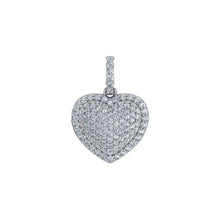 Load image into Gallery viewer, 10K White Gold Round Diamond Womens Puffy Heart Pendant 3/8 Cttw
