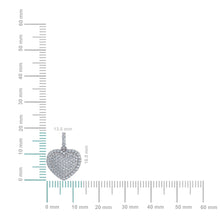 Load image into Gallery viewer, 10K White Gold Round Diamond Womens Puffy Heart Pendant 3/8 Cttw