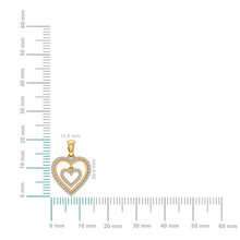 Load image into Gallery viewer, 10K Yellow Gold Round Diamond Womens  Heart Pendant 1/3Cttw