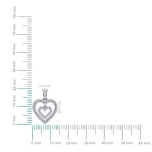 Load image into Gallery viewer, 10K White Gold Round Diamond Womens Double Heart Pendant 1/4 Cttw