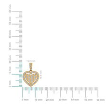 Load image into Gallery viewer, 10K Yellow Gold Round Diamond Womens Heart Pendant 1/4 Cttw