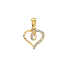 Load image into Gallery viewer, 10K Yellow Gold Round Diamond Twisted Heart Pendant 1/25 Cttw
