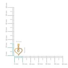 Load image into Gallery viewer, 10K Yellow Gold Round Diamond Twisted Heart Pendant 1/25 Cttw