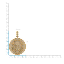 Load image into Gallery viewer, 10K Yellow Gold Round Diamond Lion with Crown Pendant 2-5/8 Cttw