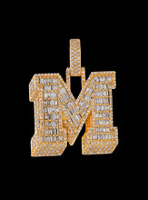 Load image into Gallery viewer, Diamond initial M Pendant