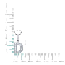 Load image into Gallery viewer, 10K White Gold Baguette Initial D Pendant 1/2 Cttw