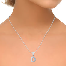 Load image into Gallery viewer, 10K White Gold Baguette Initial D Pendant 1/2 Cttw