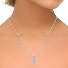 Load image into Gallery viewer, 10K White Gold Tw Baguette Initial I Pendant 1/3 Cttw