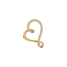 Load image into Gallery viewer, 10K Yellow Gold Round Diamond Twisted Heart Shape Pendant 1/20 Cttw
