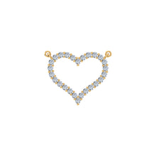 Load image into Gallery viewer, 10K Yellow Gold Round Diamond Womens Heart Pendant 1/2 Cttw
