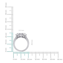 Load image into Gallery viewer, 10K White Gold Round Diamond Halo Big Bridal Cluster Ring 1-5/8 Cttw