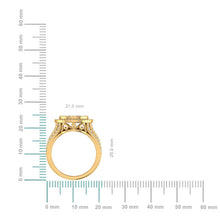 Load image into Gallery viewer, 10K Yellow Gold Round Diamond Halo Big Bridal Cluster Ring 1-5/8 Cttw