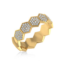 Load image into Gallery viewer, 14K Yellow Gold Round Diamond Prong Set Designer Couple Band 3/8 Cttw