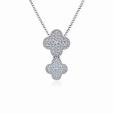 Load image into Gallery viewer, 10K White Gold Womens Round Diamond Cluster Top Open Pendant 1/6 Cttw