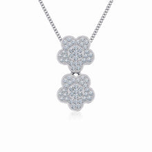 Load image into Gallery viewer, 10K White Gold Womens Round Diamond Floral Cluster Top Open Pendant 1/5 Cttw