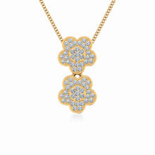 Load image into Gallery viewer, 10K Yellow Gold Womens Round Diamond Floral Cluster Top Open Pendant 1/5 Cttw