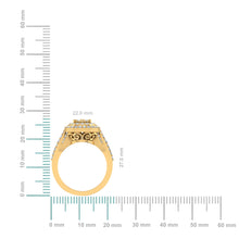 Load image into Gallery viewer, 10K Yellow Gold Round Diamond Pear Shape Sz 7 Head Ladies Ring 1 Cttw
