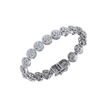Load image into Gallery viewer, 10K White Gold Round Diamond Womens Designer 8" Bracelet 8-3/8 Cttw