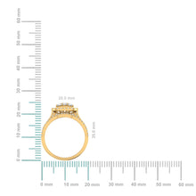 Load image into Gallery viewer, 10K Yellow Gold Round Baguette Diamond Womens Square Shape Designer Bridal Ring 1-3/8 Cttw