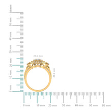 Load image into Gallery viewer, 10K Yellow Gold Round Baguette Diamond Womens Designer Bridal Ring 1-3/8 Cttw
