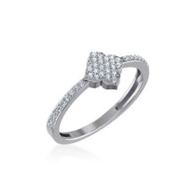 Load image into Gallery viewer, 14K White Gold Round Diamond Womens Cluster Designer Ring 1/4 Cttw