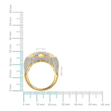 Load image into Gallery viewer, 10K Yellow Gold Round Diamond Star Shape Designer Sz 10 Mens Ring 3/4 Cttw