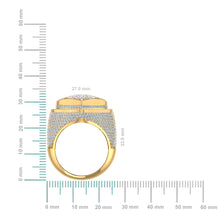 Load image into Gallery viewer, 10K Yellow Gold Round Diamond Mens Heart Shape Sz 10 Designer Mens Ring 4-3/8 Cttw