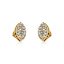Load image into Gallery viewer, 14K Yellow Gold Baguette Diamond Marquise Shape Stud Earring 1/4 Cttw