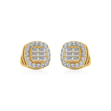 Load image into Gallery viewer, 14K Yellow Gold Diamond Designer Stud Earring 1/3 Cttw