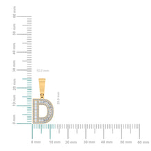 Load image into Gallery viewer, 10K Yellow Gold Baguette Diamond Initial D Letter Pendant 1/2 Cttw