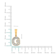Load image into Gallery viewer, 10K Yellow Gold Baguette Diamond Initial G Letter Pendant 1/2 Cttw