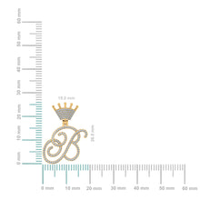 Load image into Gallery viewer, 10K Yellow Gold Round Diamond Crown B Letter Initial Pendant 1/4 Cttw