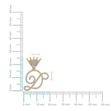 Load image into Gallery viewer, 10K Yellow Gold Round Diamond Crown D Letter Initial Pendant 1/4 Cttw