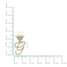 Load image into Gallery viewer, 10K Yellow Gold Round Diamond Crown G Letter Initial Pendant 1/5 Cttw
