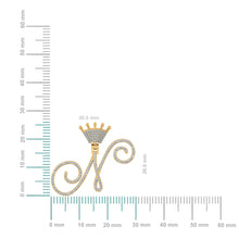 Load image into Gallery viewer, 10K Yellow Gold Round Diamond Crown N Letter Initial Pendant 1/4 Cttw