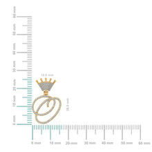 Load image into Gallery viewer, 10K Yellow Gold Round Diamond Crown O Letter Initial Pendant 1/5 Cttw
