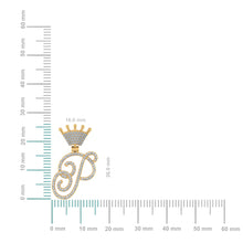 Load image into Gallery viewer, 10K Yellow Gold Round Diamond Crown P Letter Initial Pendant 1/4 Cttw