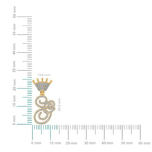 Load image into Gallery viewer, 10K Yellow Gold Round Diamond Crown S Letter Initial Pendant 1/4 Cttw