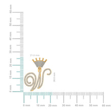 Load image into Gallery viewer, 10K Yellow Gold Round Diamond Crown W Letter Initial Pendant 1/4 Cttw